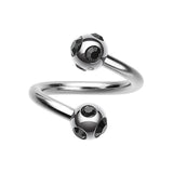 Royale Multi Gem Spiral Twisters - Spiral Twister Twistie. Navel Rings Australia.