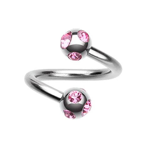 Royale Multi Gem Spiral Twisters - Spiral Twister Twistie. Navel Rings Australia.