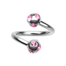 Royale Multi Gem Spiral Twisters - Spiral Twister Twistie. Navel Rings Australia.