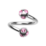 Royale Multi Gem Spiral Twisters - Spiral Twister Twistie. Navel Rings Australia.