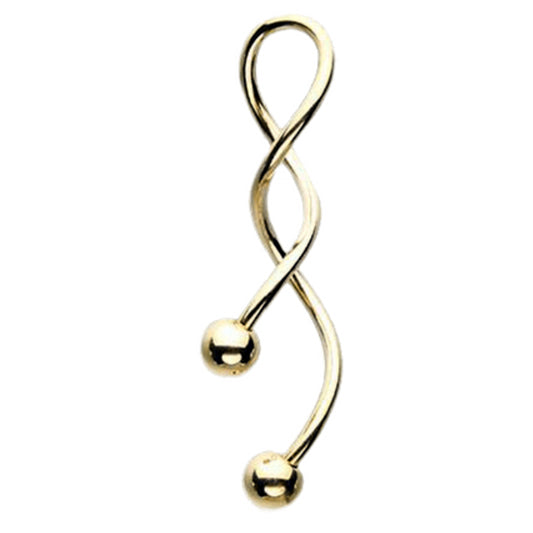 Totally Twisted Belly Ring in 14K Gold - Spiral Twister Twistie. Navel Rings Australia.