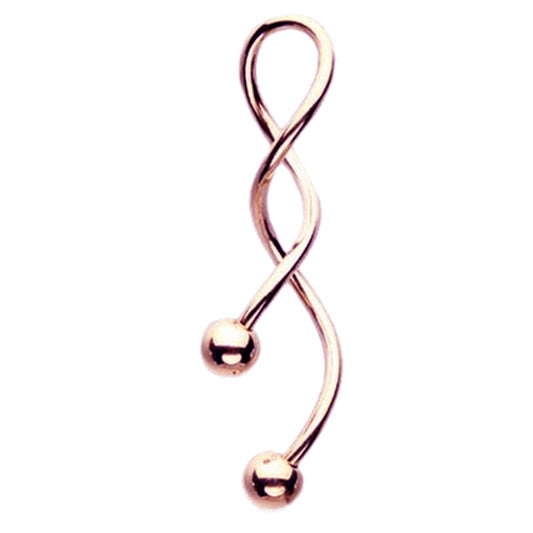 Totally Twisted Belly Ring in 14K Rose Gold - Spiral Twister Twistie. Navel Rings Australia.