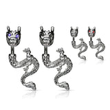 Dragon Dance Split Belly Button Ring - Split Spinal Belly Bar. Navel Rings Australia.