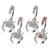 Desert Scorpion Split Belly Ring - Split Spinal Belly Bar. Navel Rings Australia.