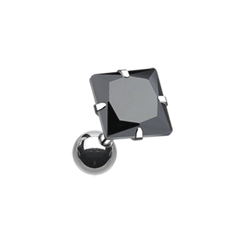 Prongset Square Gem Earring. Tragus and Cartilage Piercings. - Earring. Navel Rings Australia.