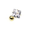 Prongset Square Gem Body Jewellery with Gold Plating. Labret, Monroe, Tragus and Cartilage Earrings.