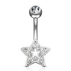 Floaty Star Belly Bar in 14K White Gold