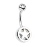 Star Colour Inlay Belly Rings - Basic Curved Barbell. Navel Rings Australia.