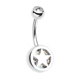 Star Colour Inlay Belly Rings - Basic Curved Barbell. Navel Rings Australia.