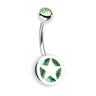 Star Colour Inlay Belly Rings - Basic Curved Barbell. Navel Rings Australia.