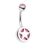 Star Colour Inlay Belly Rings - Basic Curved Barbell. Navel Rings Australia.