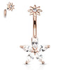 The Galatea Star Belly Bar with Rose Gold Plating