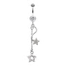 Shooting Star Galaxy Belly Button Ring - Dangling Belly Ring. Navel Rings Australia.
