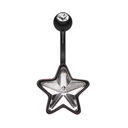 Midnight Star Gazer Belly Bar - Fixed (non-dangle) Belly Bar. Navel Rings Australia.