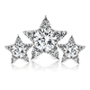 Diamond Three Star Garland Earstud by Maria Tash in 14K White Gold. Butterfly Stud.