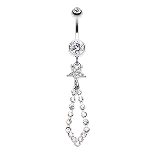 Gravitational Star Journey Belly Ring - Dangling Belly Ring. Navel Rings Australia.