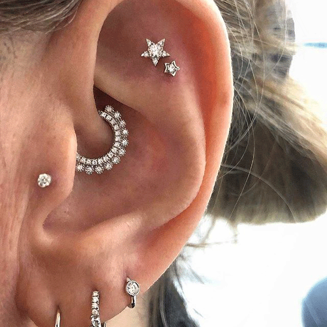 Maria tash diamond solitaire star stud Clearance