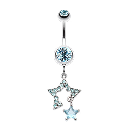 Count Your Lucky Stars Belly Dangle - Dangling Belly Ring. Navel Rings Australia.