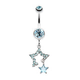 Count Your Lucky Stars Belly Dangle - Dangling Belly Ring. Navel Rings Australia.