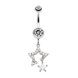 Count Your Lucky Stars Belly Dangle - Dangling Belly Ring. Navel Rings Australia.