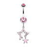 Count Your Lucky Stars Belly Dangle - Dangling Belly Ring. Navel Rings Australia.