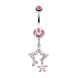 Count Your Lucky Stars Belly Dangle - Dangling Belly Ring. Navel Rings Australia.