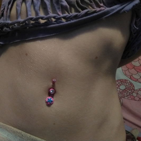 Ariel's Shell Dangly Navel Ring - Dangling Belly Ring. Navel Rings Australia.