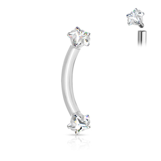 16g Petite Internally Threaded Star Navel Ring - Reverse Top Down Belly Ring. Navel Rings Australia.