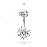 Marquise Fleurir Internally Threaded Belly Bar