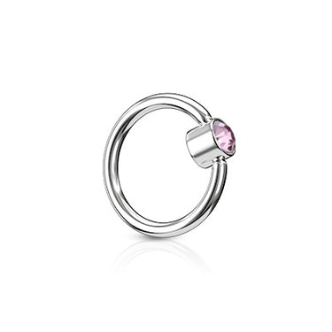 FLAT Gem Captive Belly Rings in Steel - Captive Belly Ring. Navel Rings Australia.