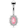 Regal Relics Opal Belly Bar - Fixed (non-dangle) Belly Bar. Navel Rings Australia.