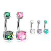 Classic Prong Opal Gleam Belly Bars