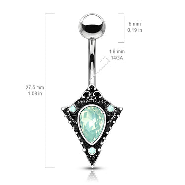 Misty Empress Tribal Belly Bar - Fixed (non-dangle) Belly Bar. Navel Rings Australia.