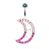 Super Moon Belly Bar - Fixed (non-dangle) Belly Bar. Navel Rings Australia.