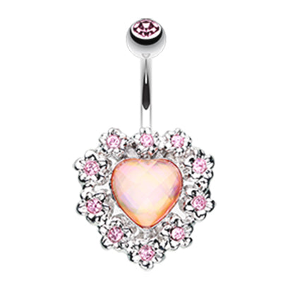 My Sweet Heart Belly Ring - Fixed (non-dangle) Belly Bar. Navel Rings Australia.