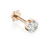 Invisible Set Diamond Threaded Stud Earring by Maria Tash in 18K Rose Gold. Flat Stud.