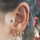 Scalloped Set Genuine Diamond Threaded Stud Earring by Maria Tash in 18K Rose Gold. Flat Stud. - Earring. Navel Rings Australia.