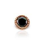 Scalloped Genuine Black Diamond Threaded Stud Earring by Maria Tash in 18K Rose Gold. Flat Stud. - Earring. Navel Rings Australia.