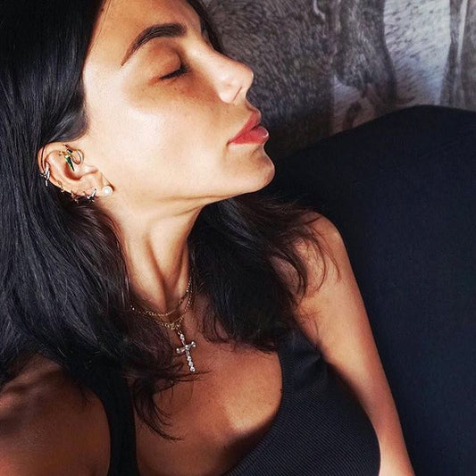 Single Spike Non-Rotating Earring by Maria Tash in Yellow Gold - Earring. Navel Rings Australia.