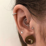 Scalloped Set Genuine Diamond Threaded Stud Earring by Maria Tash in 18K Rose Gold. Flat Stud. - Earring. Navel Rings Australia.