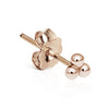 Ball Trinity Earring by Maria Tash in 14K Rose Gold. Butterfly Stud.