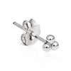 Ball Trinity Earring by Maria Tash in 14K White Gold. Butterfly Stud.