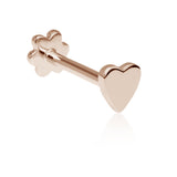 Threaded Heart Earring by Maria Tash in 14K Rose Gold. Flat Stud. - Earring. Navel Rings Australia.