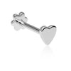 Threaded Heart Earring by Maria Tash in 14K White Gold. Flat Stud.