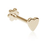 Threaded Heart Earring by Maria Tash in 14K Yellow Gold. Flat Stud.