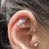 Ball Trinity Earring by Maria Tash in 14K Gold. Flat Stud. - Earring. Navel Rings Australia.