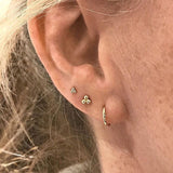 Ball Trinity Earring by Maria Tash in 14K Gold. Flat Stud. - Earring. Navel Rings Australia.