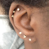 Ball Trinity Earring by Maria Tash in 14K Gold. Flat Stud. - Earring. Navel Rings Australia.