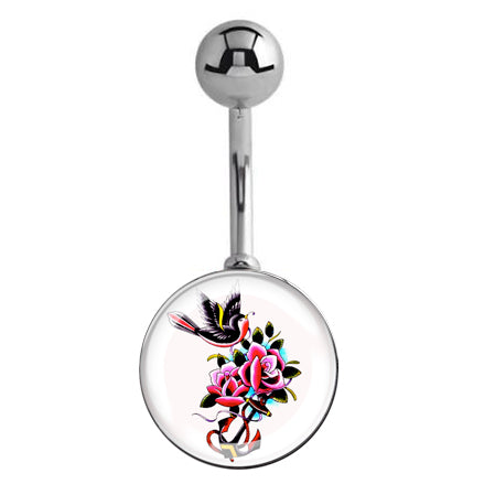 Tattoo Birdie Belly Bar - Basic Curved Barbell. Navel Rings Australia.
