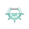 Nautical Wheel Septum Clicker in Titanium